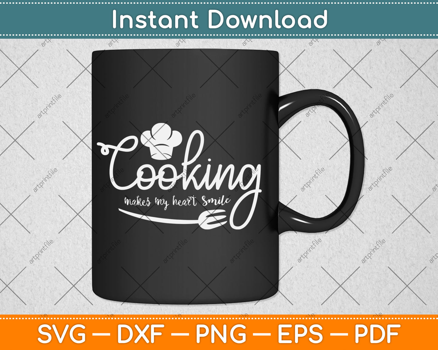 Cooking Makes My Heart Smile Svg Digital Cutting File