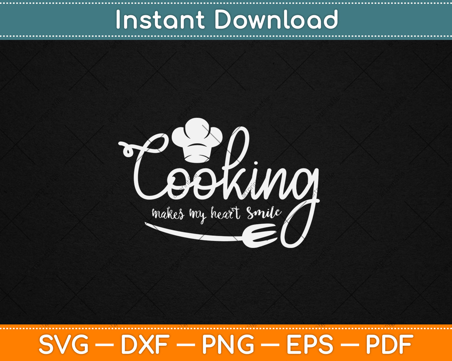 Cooking Makes My Heart Smile Svg Digital Cutting File