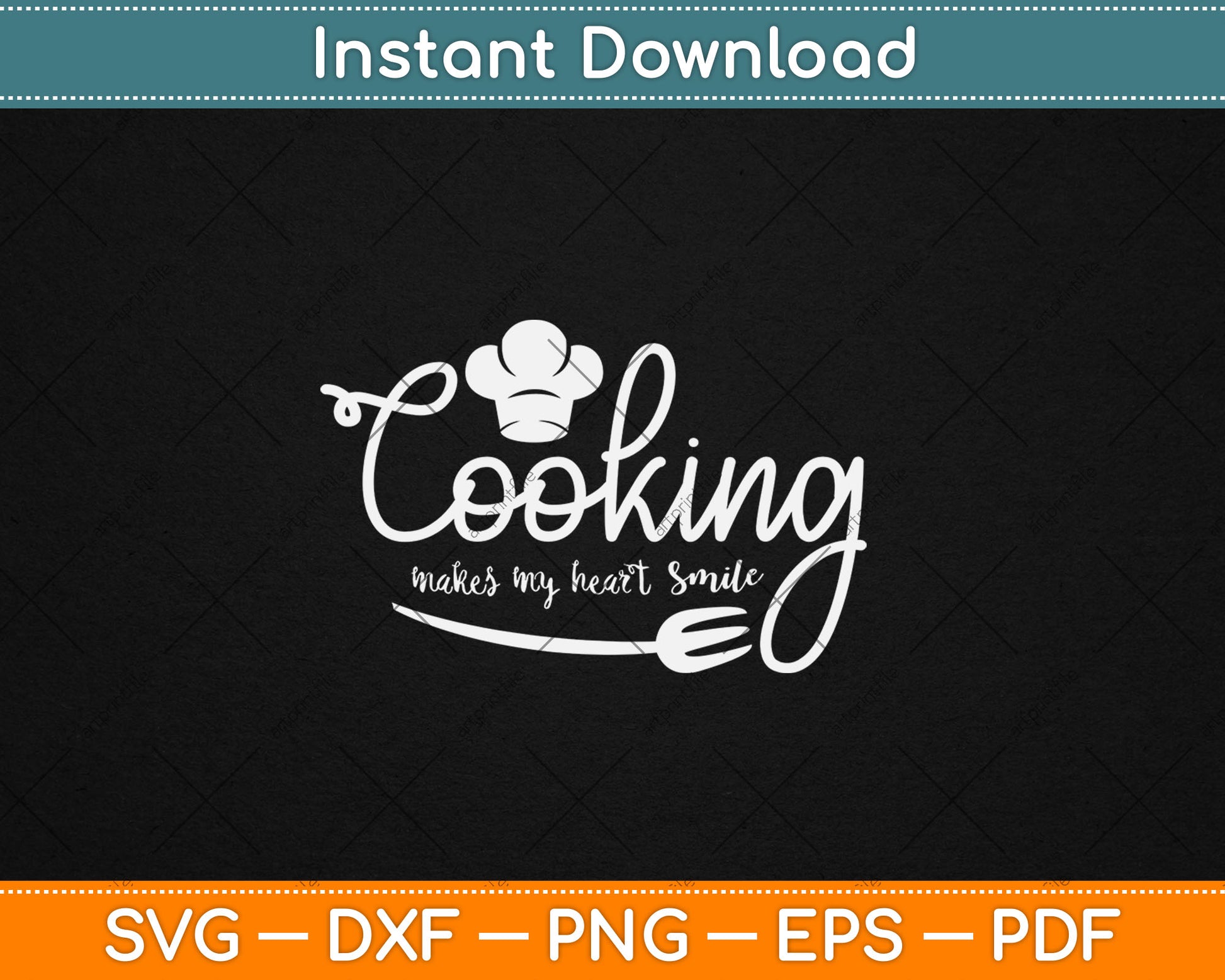 Cooking Makes My Heart Smile Svg Digital Cutting File