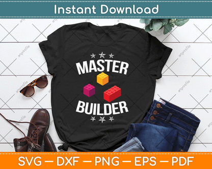 Cool Master Builder Funny Building Blocks SVG Digital Cutting File