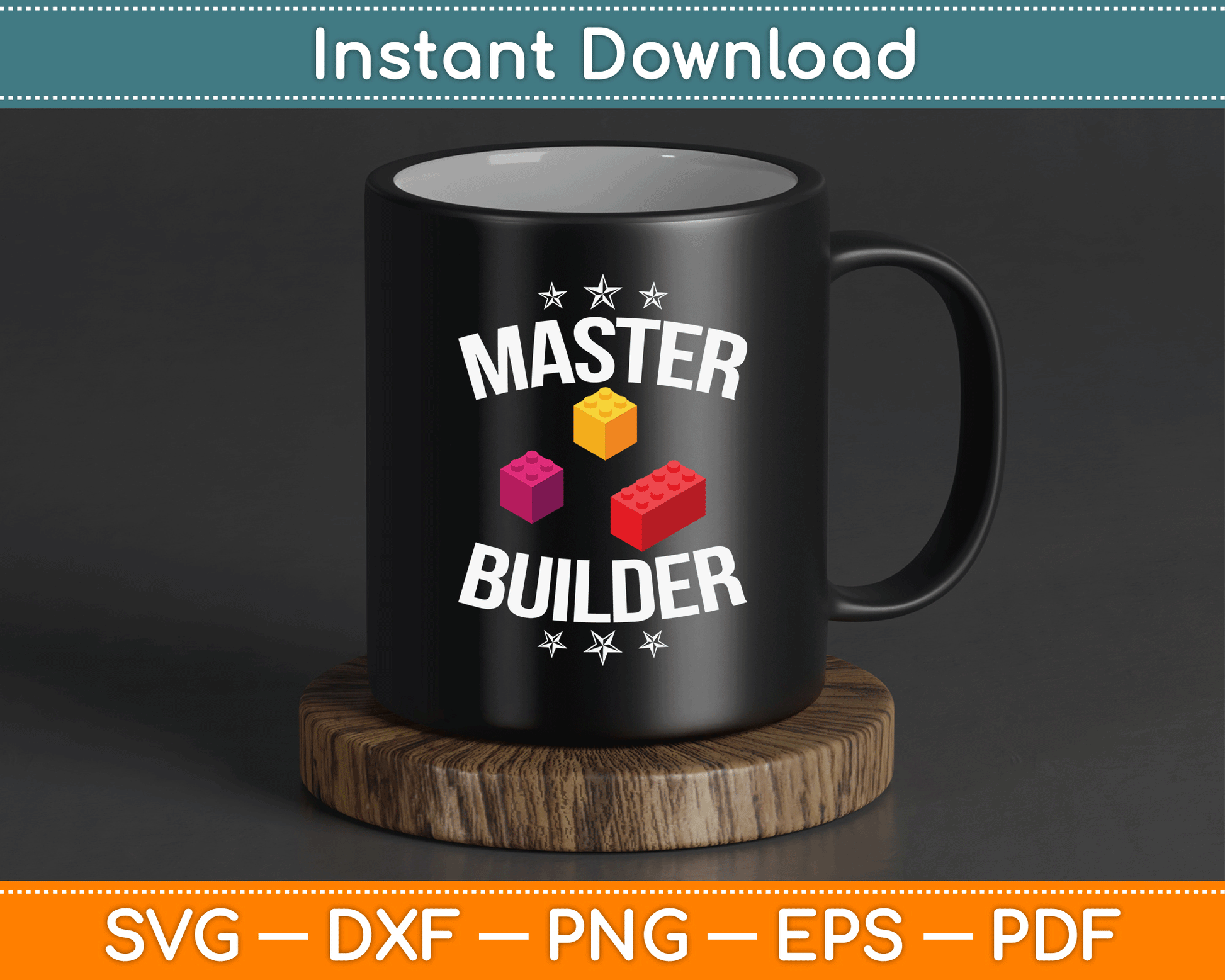 Cool Master Builder Funny Building Blocks SVG Digital Cutting File