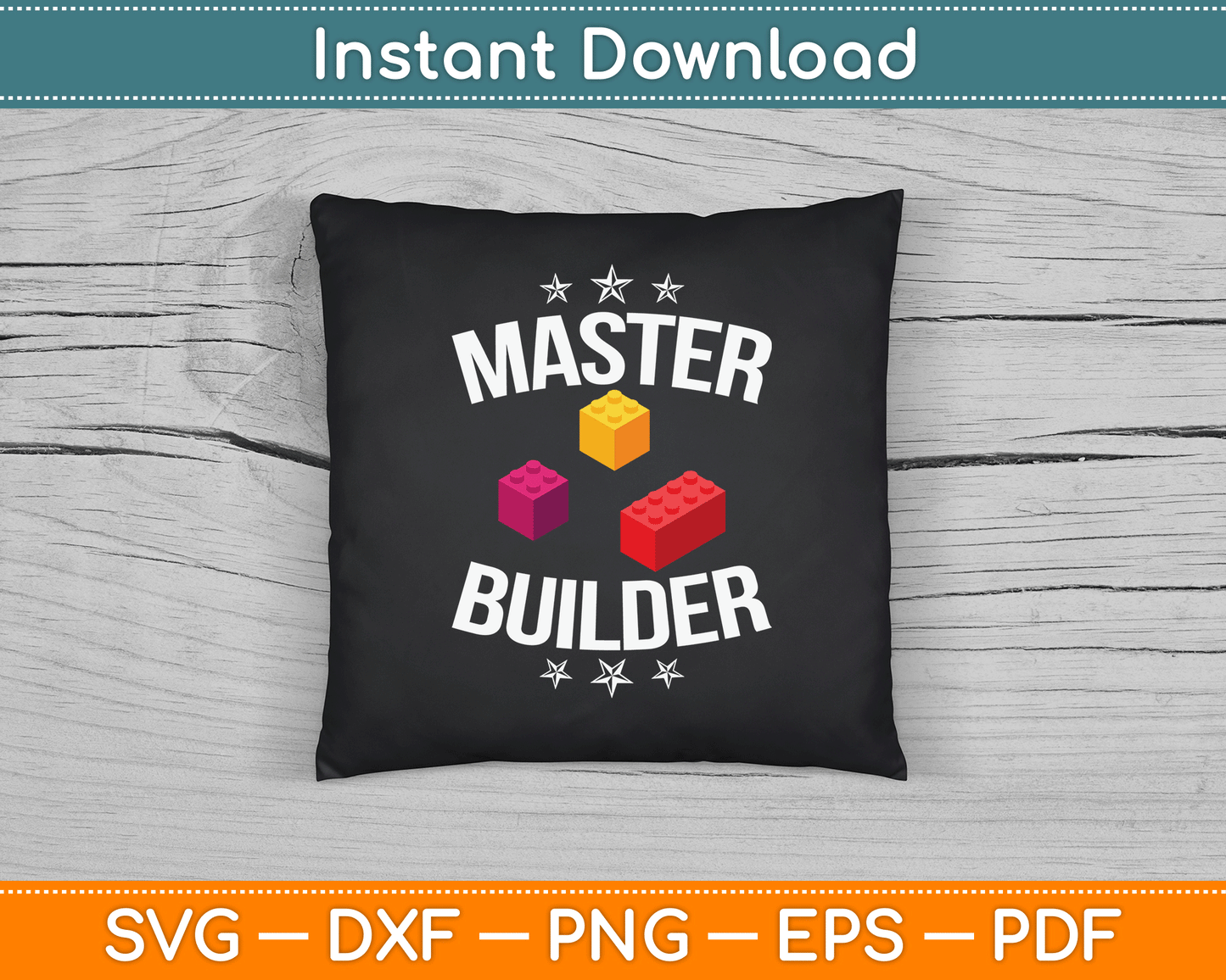 Cool Master Builder Funny Building Blocks SVG Digital Cutting File