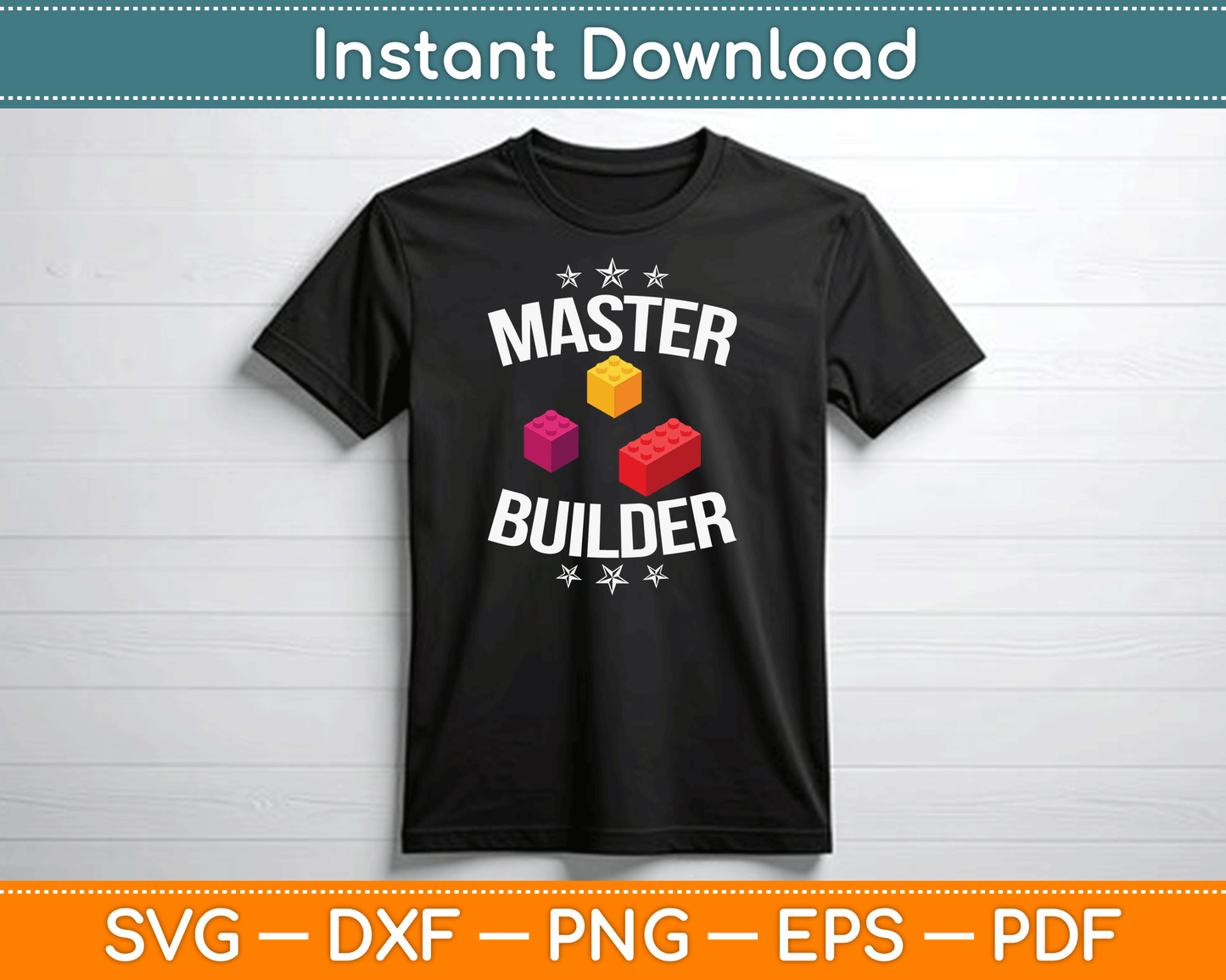 Cool Master Builder Funny Building Blocks SVG Digital Cutting File