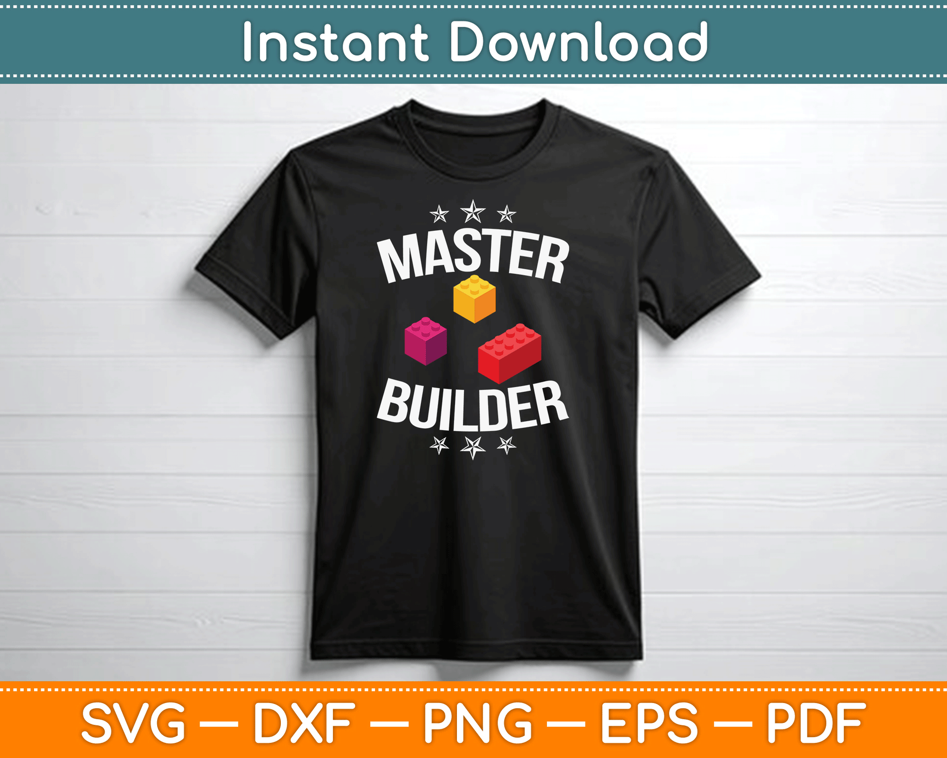 Cool Master Builder Funny Building Blocks SVG Digital Cutting File