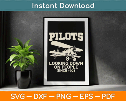 Cool Pilot For Men Women Aircraft Pilot Airplane Flying SVG Digital Cutting File