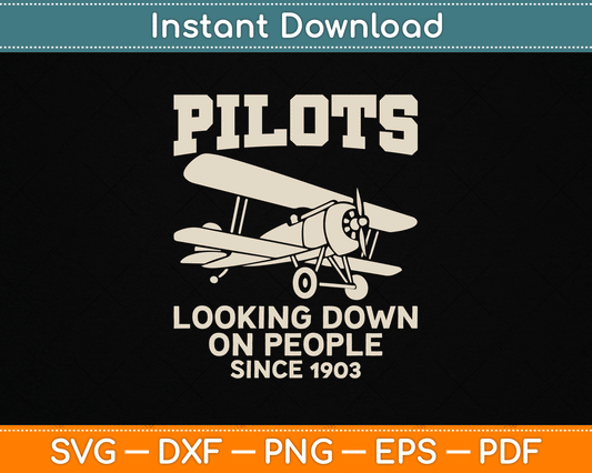 Cool Pilot For Men Women Aircraft Pilot Airplane Flying SVG Digital Cutting File