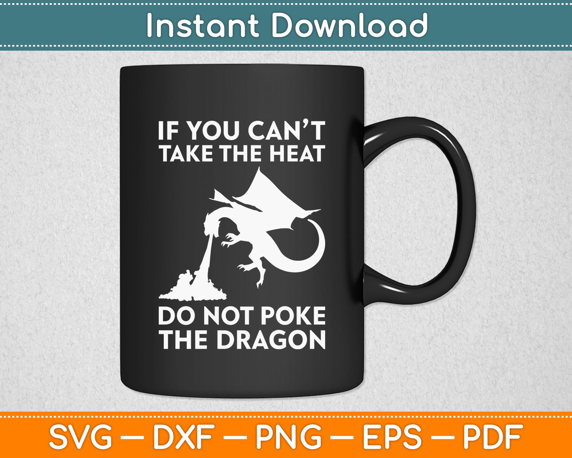 Cool Dragon Flame-Spewing Flying Mythical Creature Svg Png Dxf Digital Cutting File