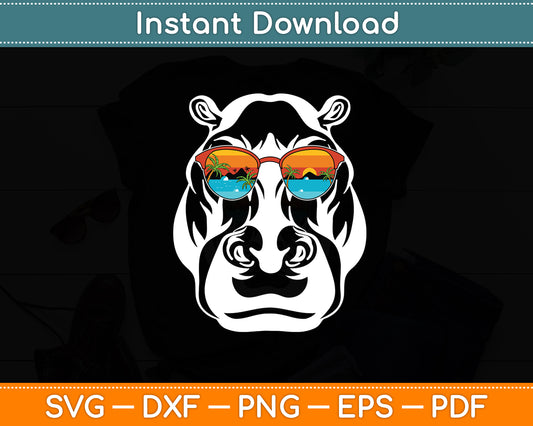 Cool Hippopotamus Hippo Zoo Day Animal Lover Svg Png Dxf Digital Cutting File