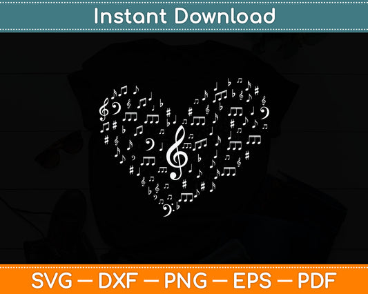 Cool Music Note Art For Men Women Music Musical Note Lover Svg Digital Cutting File