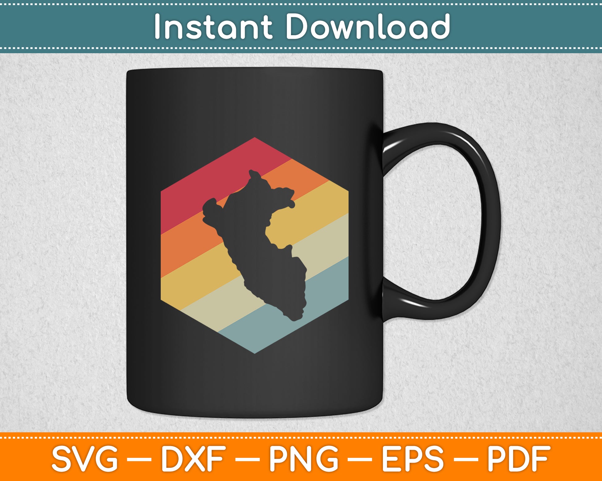 Cool Peruvian Pride Peru Retro Vintage Svg Png Dxf Digital Cutting File