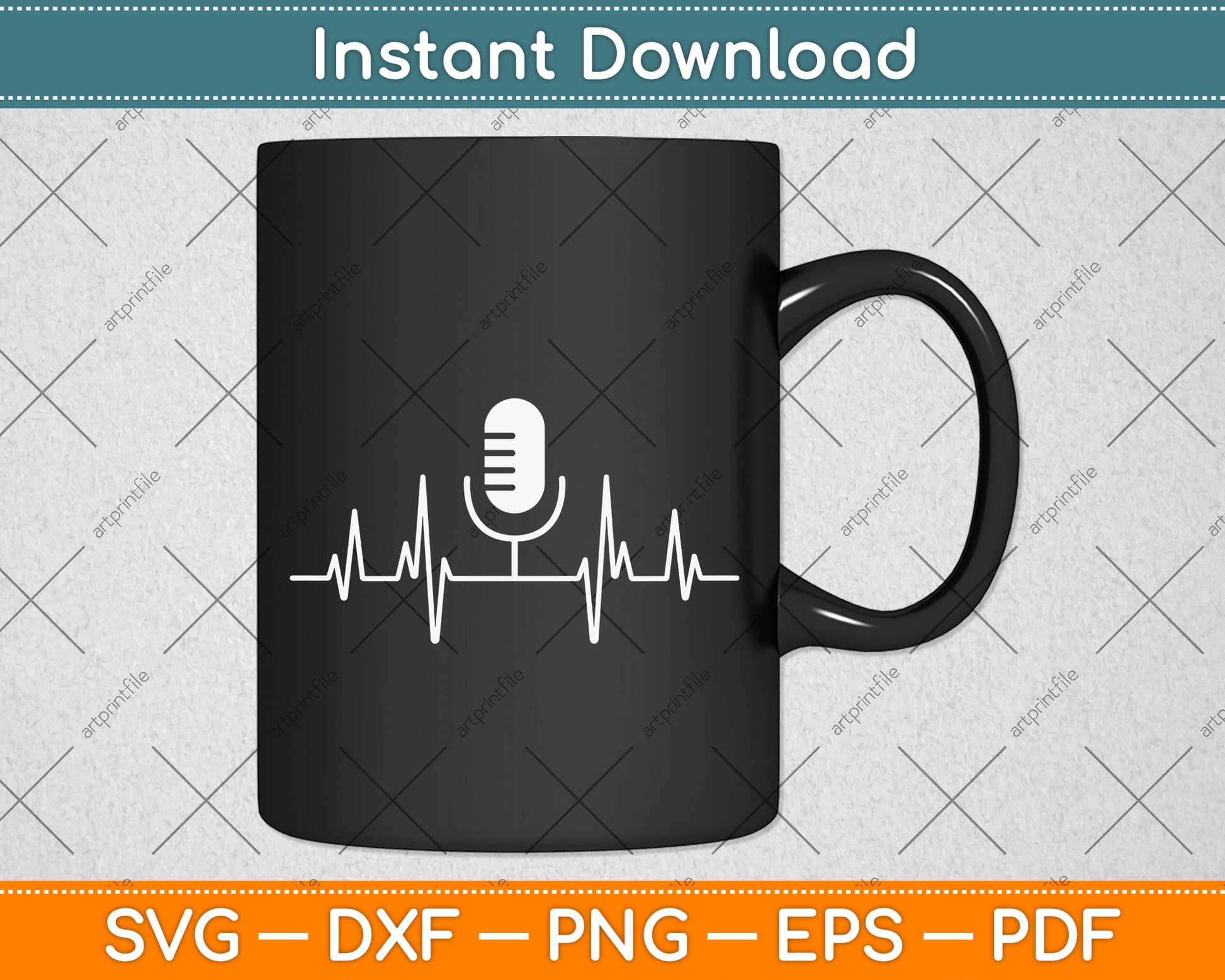 Cool Podcasting Heartbeats Svg Png Dxf Digital Cutting File
