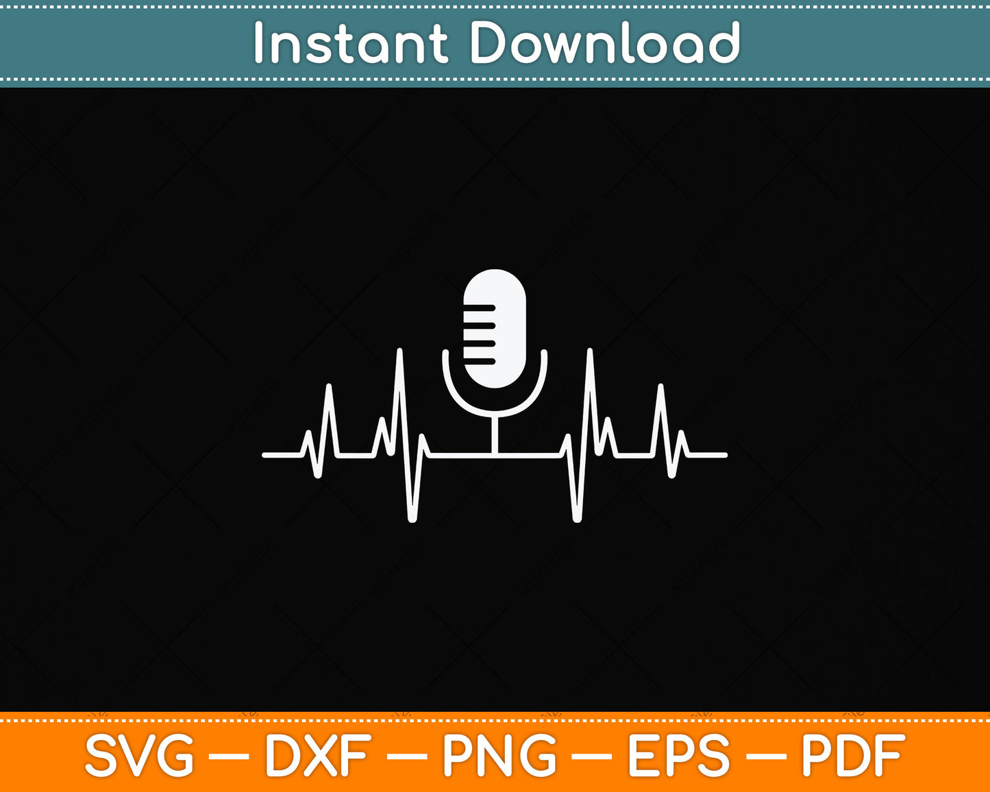 Cool Podcasting Heartbeats Svg Png Dxf Digital Cutting File
