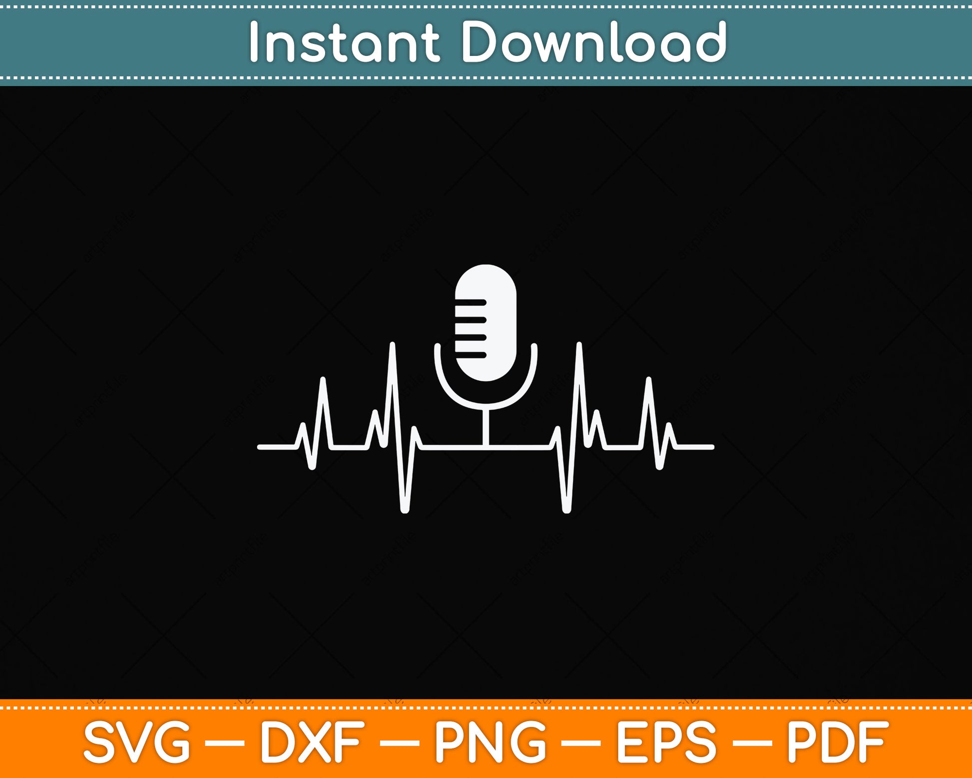 Cool Podcasting Heartbeats Svg Png Dxf Digital Cutting File