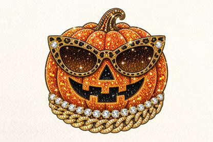 Cool Pumpkin Rhinestone PNG