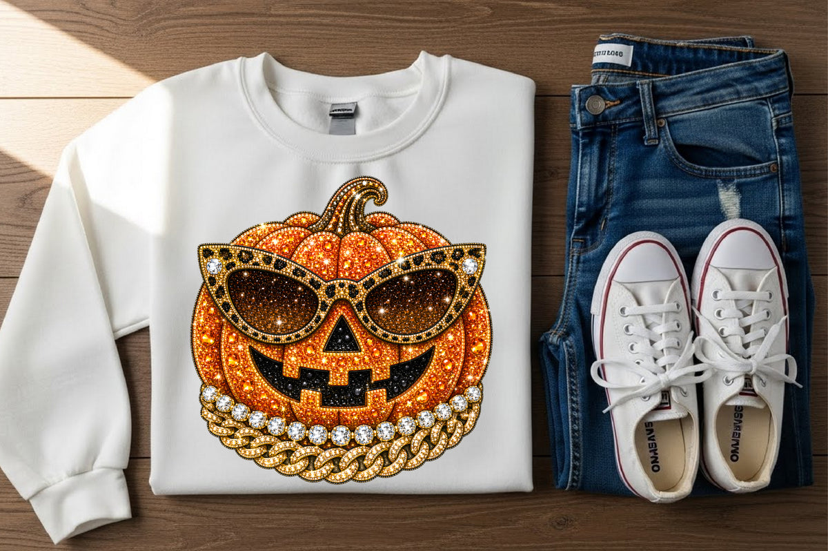 Cool Pumpkin Rhinestone PNG