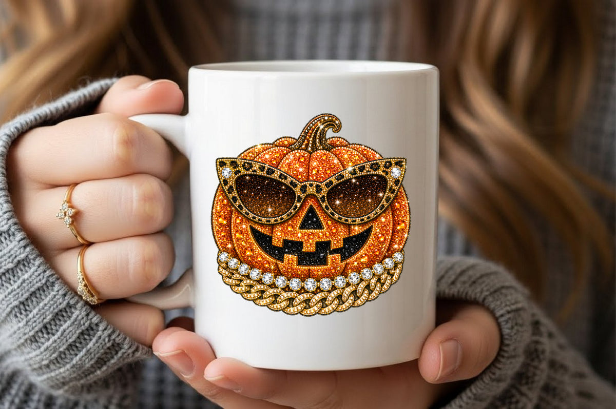 Cool Pumpkin Rhinestone PNG
