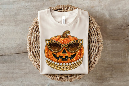 Cool Pumpkin Rhinestone PNG