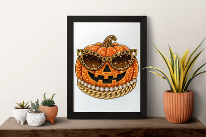 Cool Pumpkin Rhinestone PNG