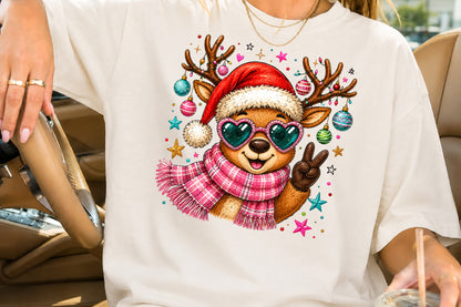 Cool Reindeer Christmas PNG Sublimation Design