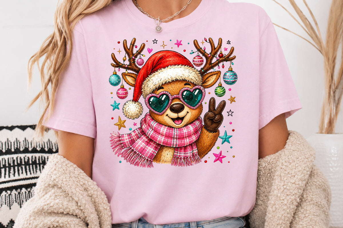 Cool Reindeer Christmas PNG Sublimation Design