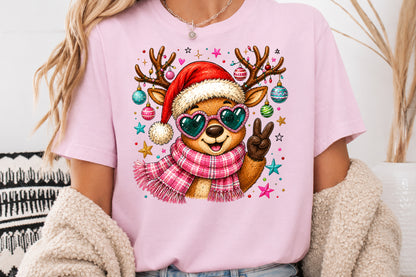 Cool Reindeer Christmas PNG Sublimation Design