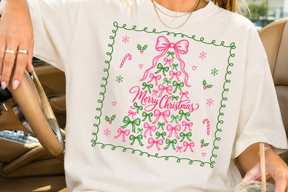Coquette Bow Christmas Tree PNG Sublimation Design