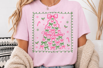 Coquette Bow Christmas Tree PNG Sublimation Design