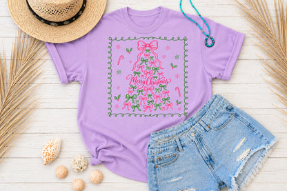 Coquette Bow Christmas Tree PNG Sublimation Design