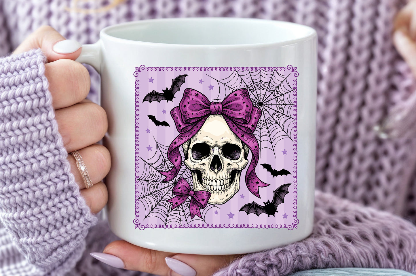 Coquette Bow Skull Halloween PNG Pink Gothic Spooky Sublimation