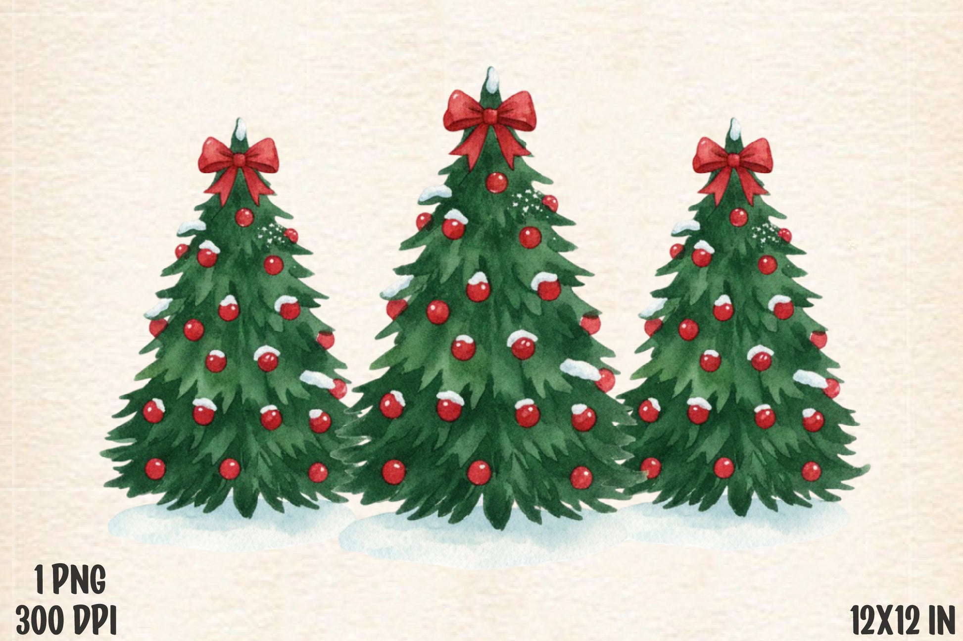 Coquette Christmas Tree PNG Watercolor Red Bow Holiday Sublimation
