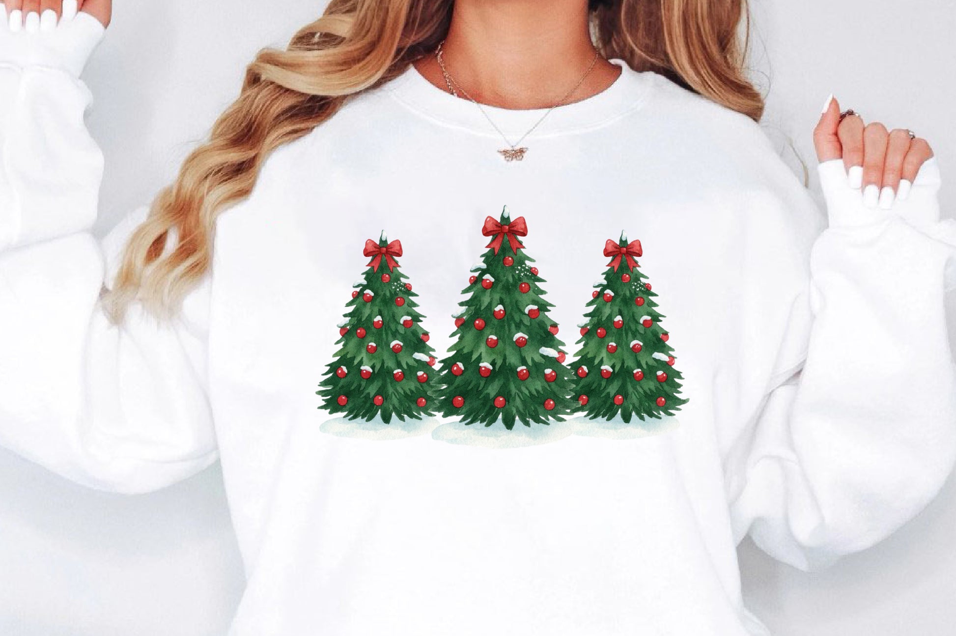 Coquette Christmas Tree PNG Watercolor Red Bow Holiday Sublimation