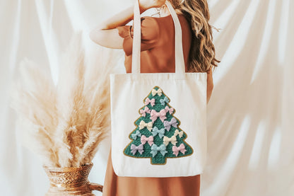 Coquette Crochet Yarn Christmas Tree PNG Sublimation
