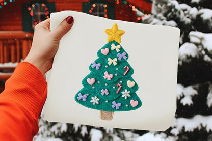Cute Crochet Yarn Christmas Tree PNG Sublimation