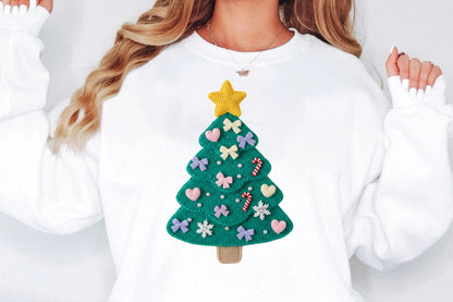 Cute Crochet Yarn Christmas Tree PNG Sublimation