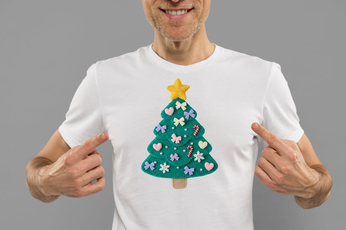 Cute Crochet Yarn Christmas Tree PNG Sublimation
