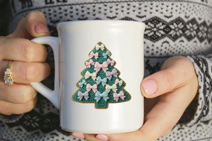 Coquette Crochet Yarn Christmas Tree PNG Sublimation
