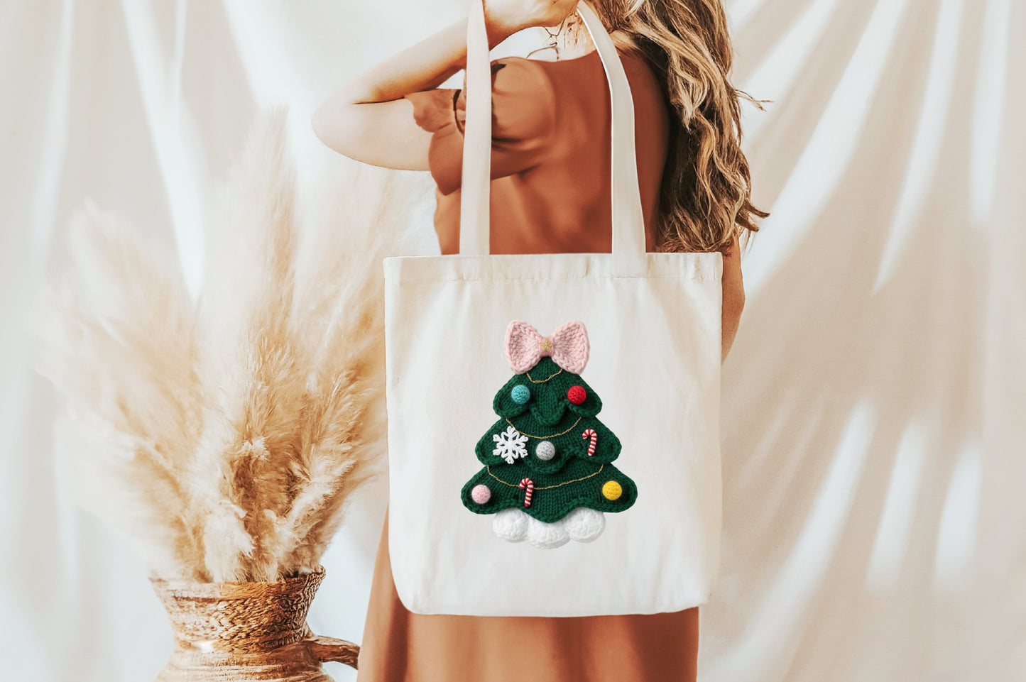 Coquette Faux Yarn Christmas Tree PNG Sublimation