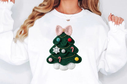 Coquette Faux Yarn Christmas Tree PNG Sublimation