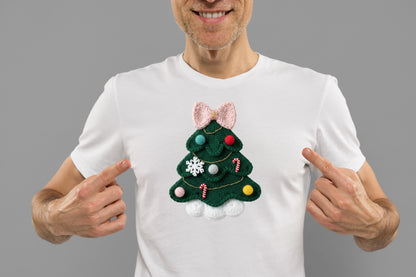 Coquette Faux Yarn Christmas Tree PNG Sublimation