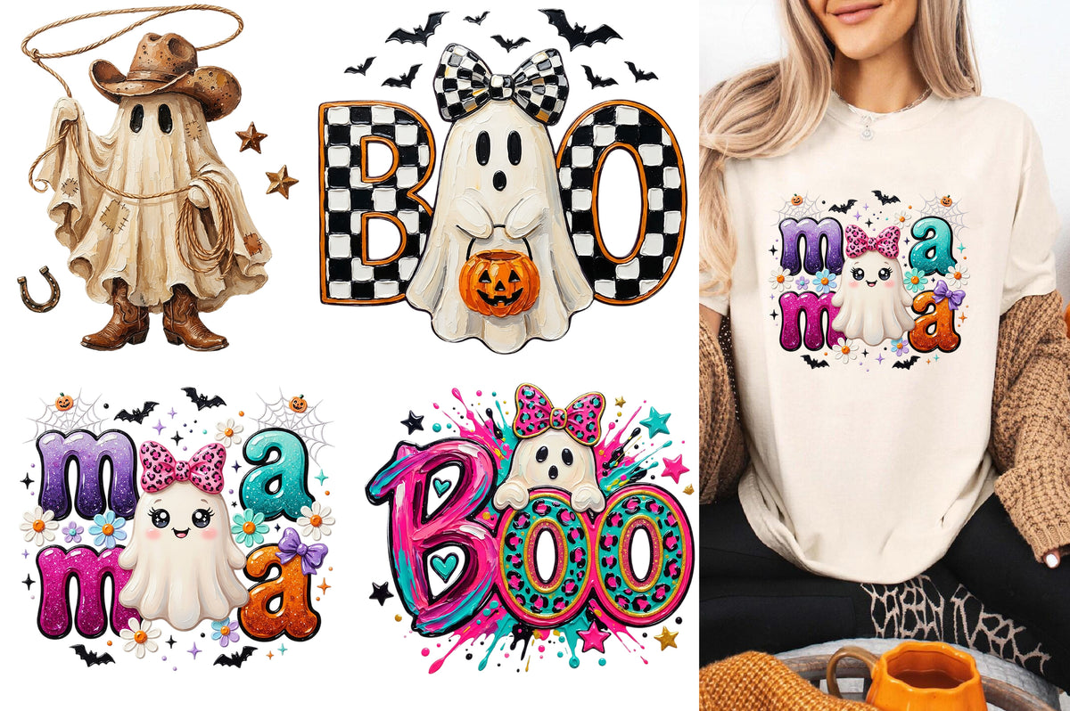 Halloween Ghost Boo Mama PNG Bundle