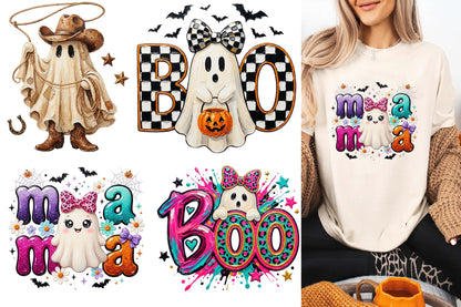 Halloween Ghost Boo Mama PNG Bundle
