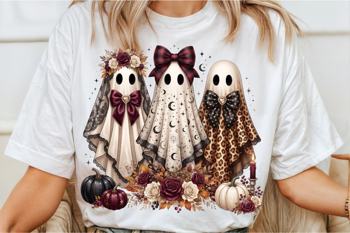 Coquette Ghost Trio Halloween PNG