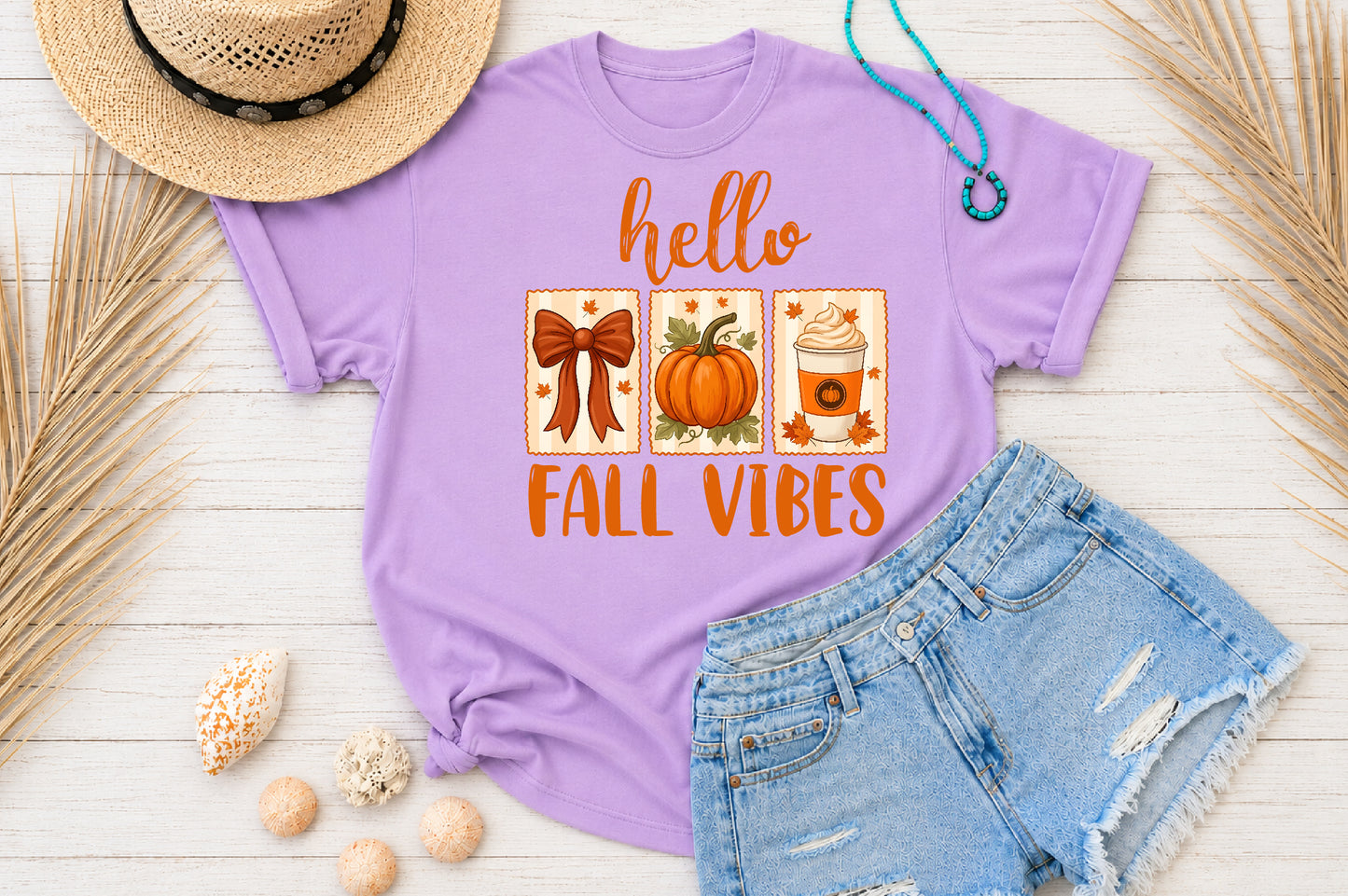Coquette Hello Fall Vibes PNG Cute Pumpkin Bow Coffee Sublimation Design