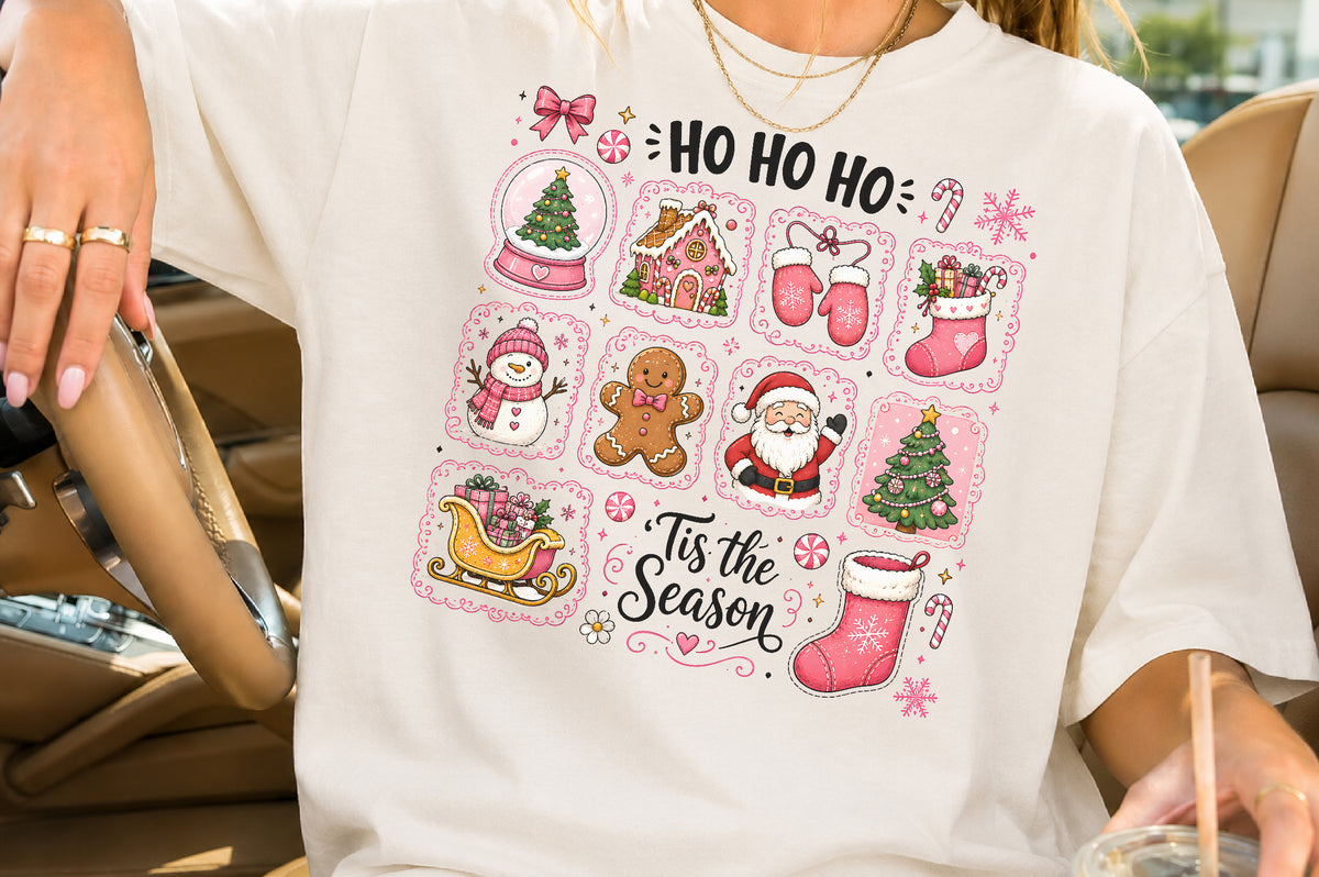 Coquette Pink Christmas PNG Cute Holiday Clipart Sublimation