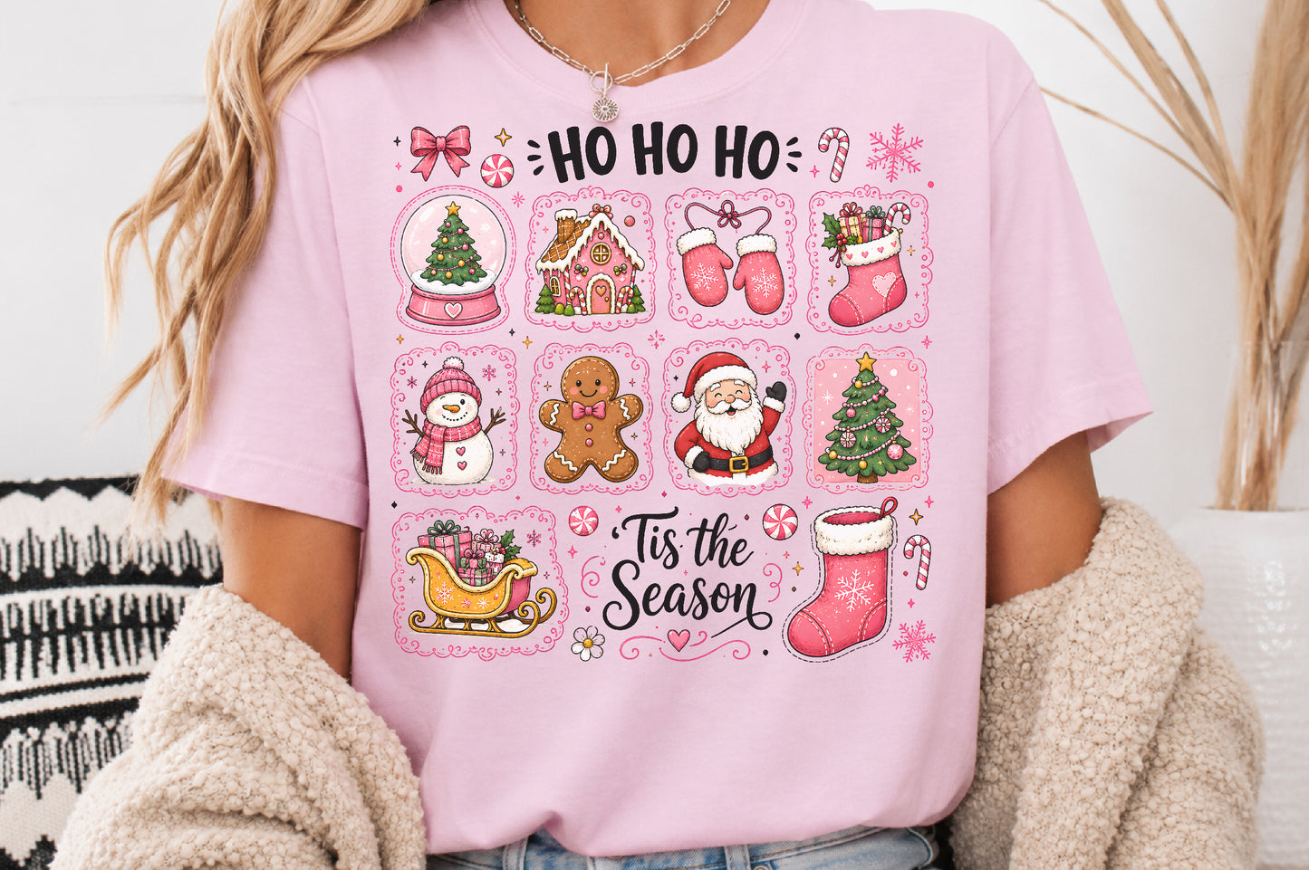 Coquette Pink Christmas PNG Cute Holiday Clipart Sublimation