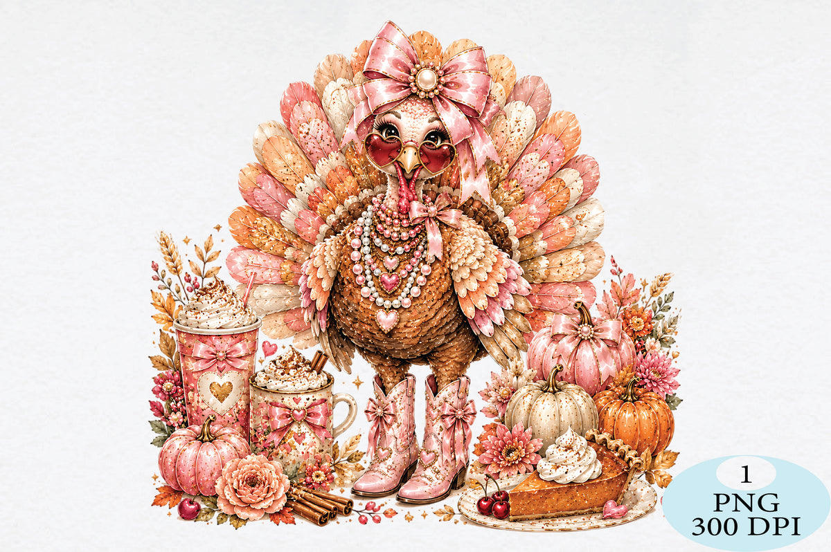 Coquette Thanksgiving Turkey PNG