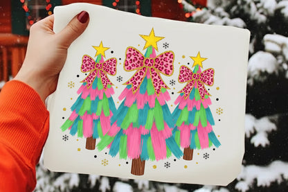 Coquette Brushstroke Christmas Tree PNG