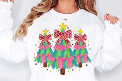 Coquette Brushstroke Christmas Tree PNG