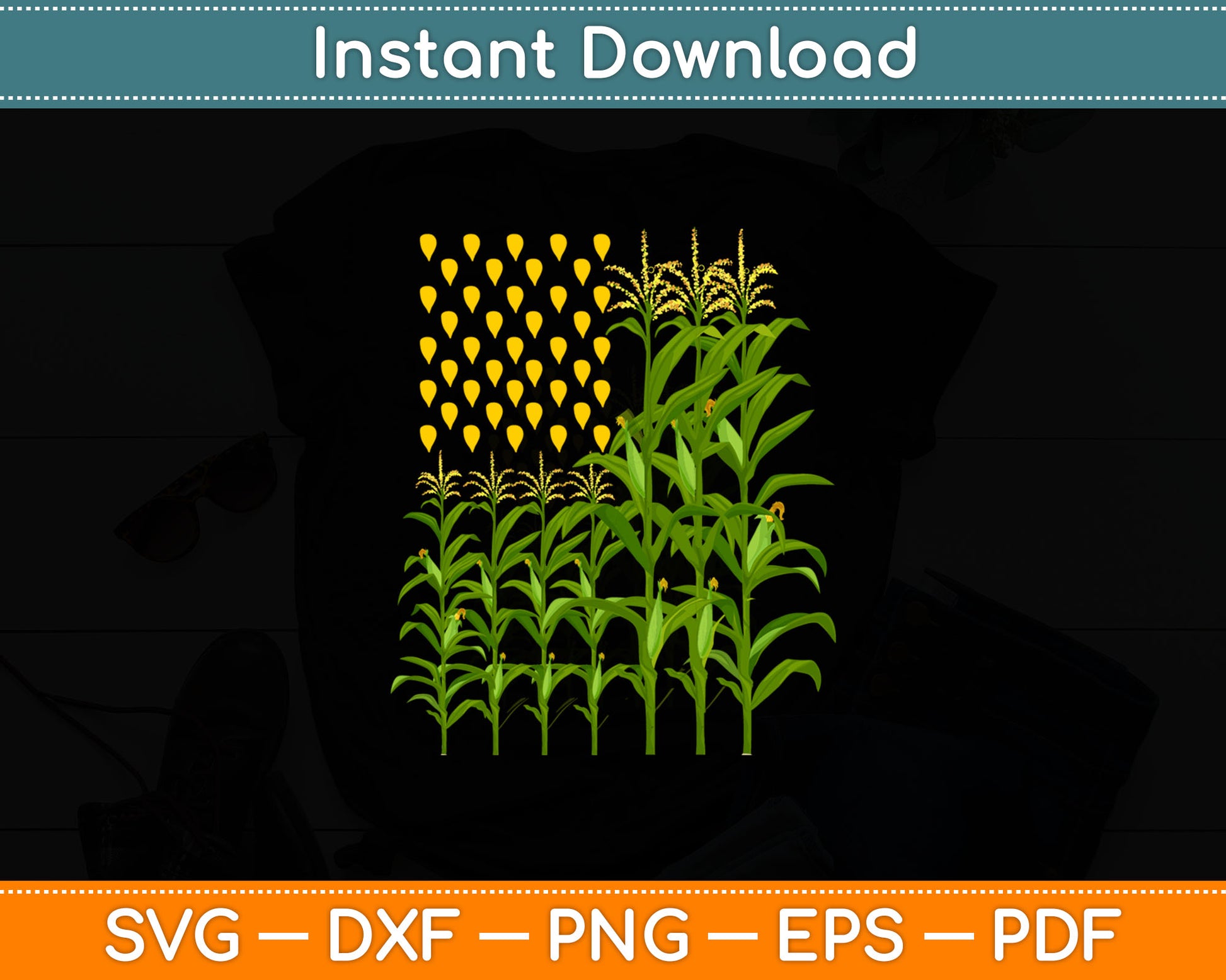 Corn American Flag Funny Corn Lover Svg Digital Cutting File