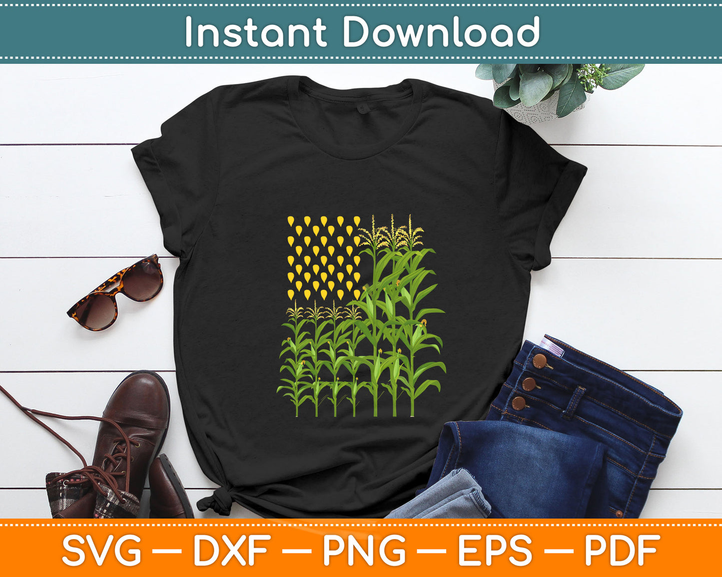 Corn American Flag Funny Corn Lover Svg Digital Cutting File